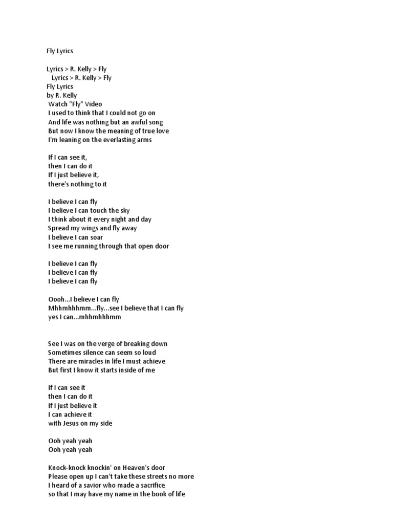 R Kelly Fly Lyrics | PDF | Religious Belief And Doctrine | Theology