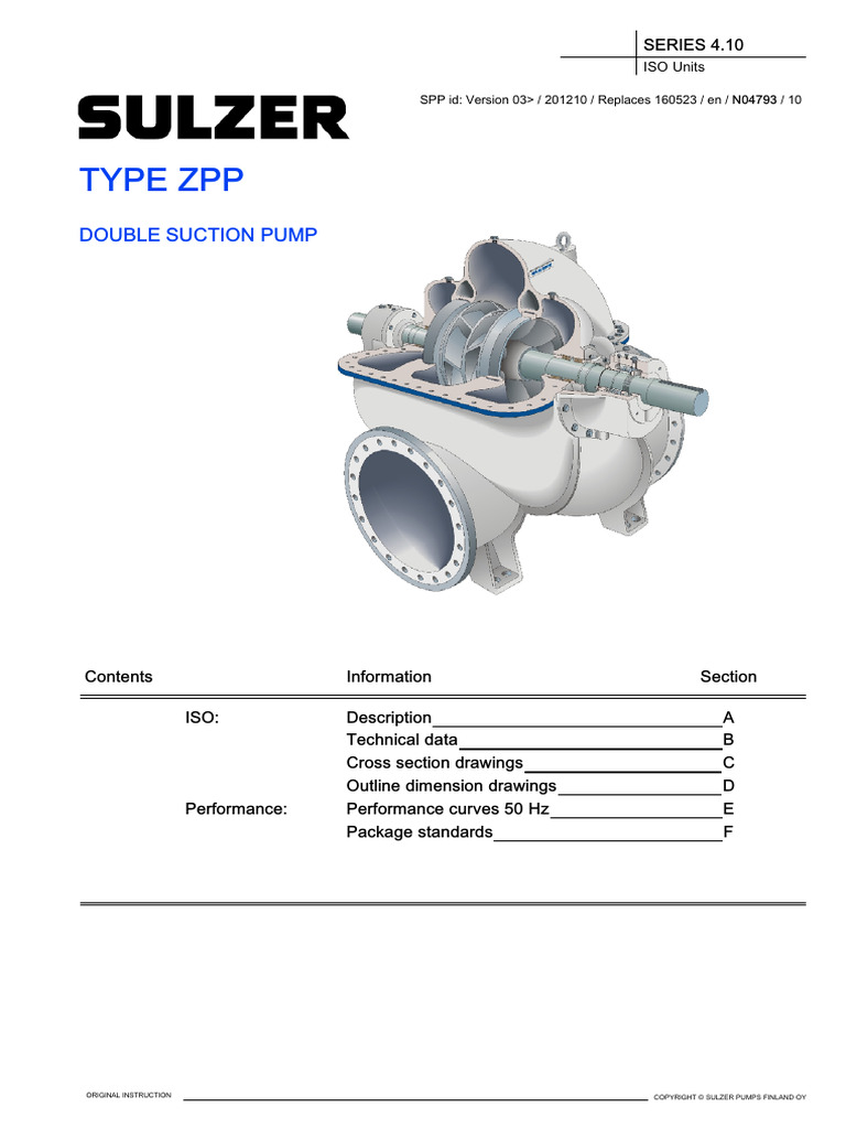 ZPP Double Suction Pump Overview | PDF | Pump | Bearing (Mechanical)
