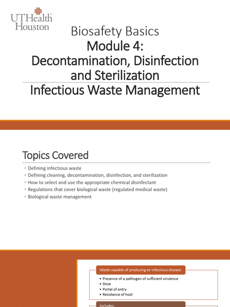 Module+4.+Disinfection+Decontamination+Sterilization+Waste+Man | PDF ...