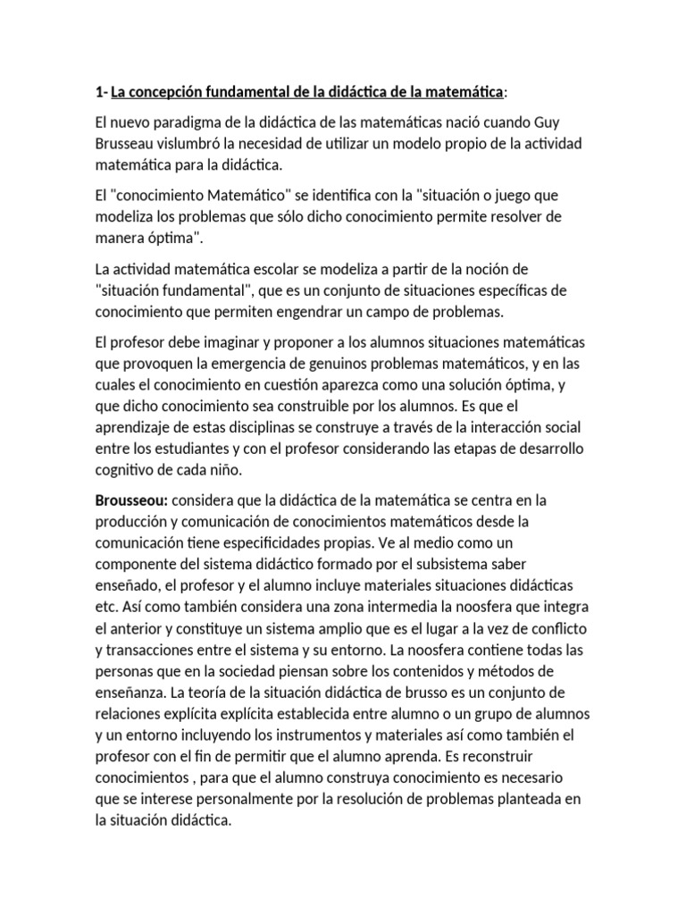 Didáctica de la Matemática: Enfoques y Modelos | PDF | Aprendizaje ...