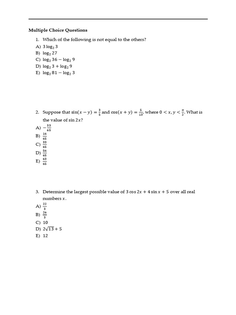 SMO Senior Mock Paper 2024 | PDF