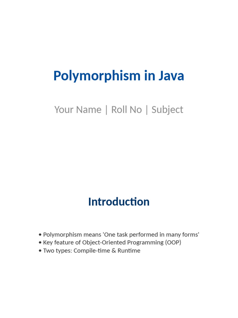 Understanding Polymorphism in Java | PDF