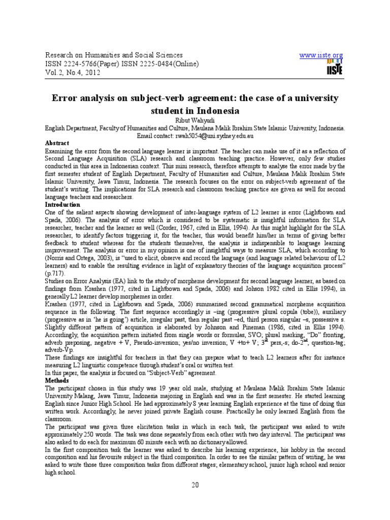 Error Analysis Published | PDF | Second Language | Second Language ...