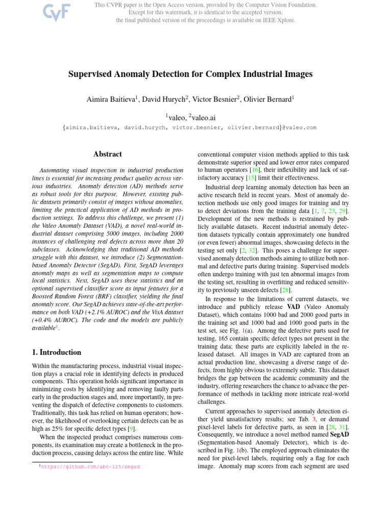 Supervised Anomaly Detection in Industry | PDF | Image Segmentation ...