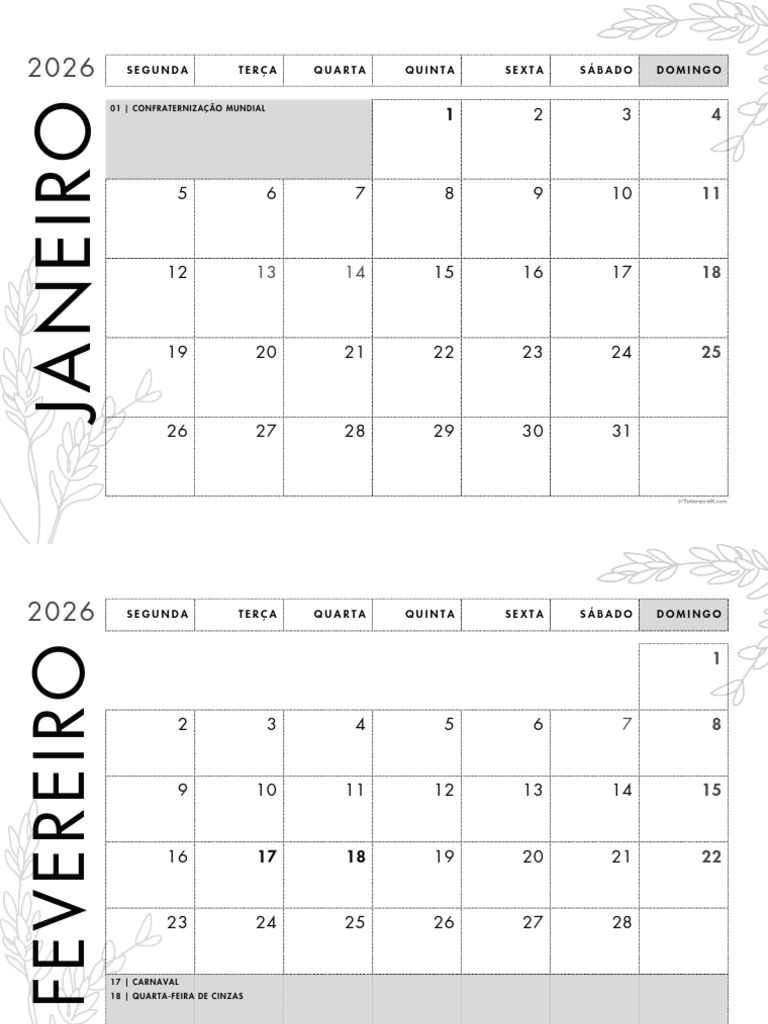 Calendário de Feriados 2026 Brasil | PDF