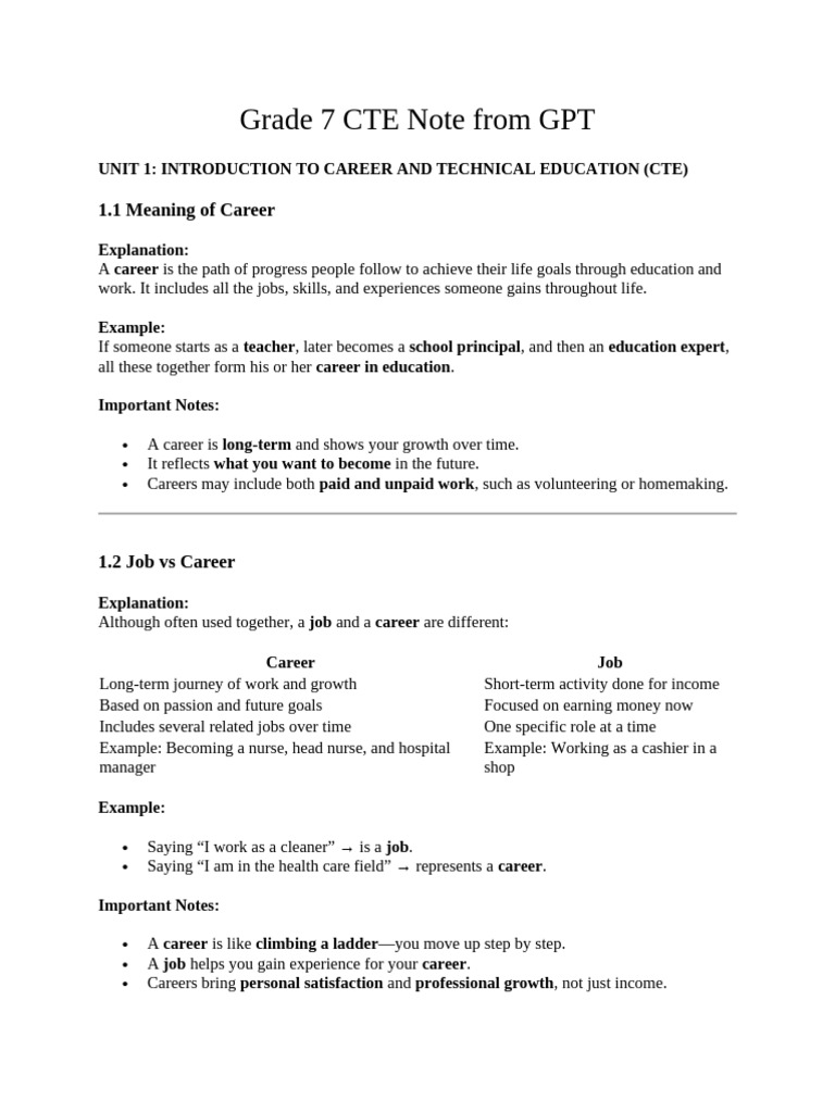 Understanding CTE and Career Paths | PDF | Sewing | Cattle