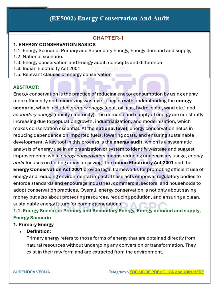 Energy Conservation and Audit Overview | PDF | Energy Conservation ...