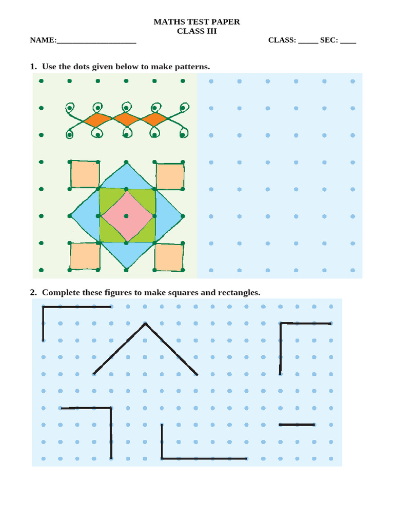 Class III Maths Test Paper | PDF | Chess | Chess Theory