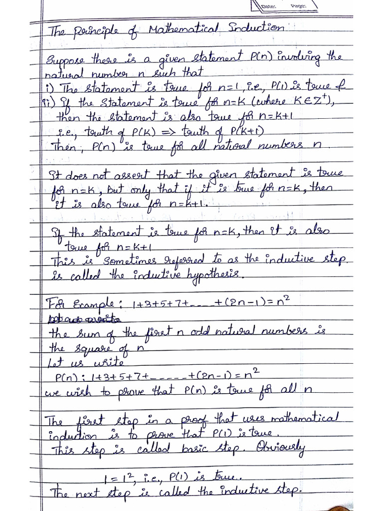 Principal of Mathematics Induction | PDF