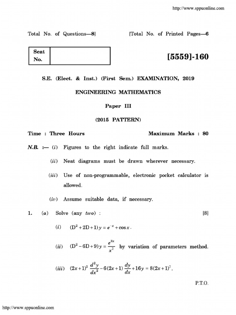 Be Etc 3 Sem Engineering Mathematics Jun 2019 | PDF