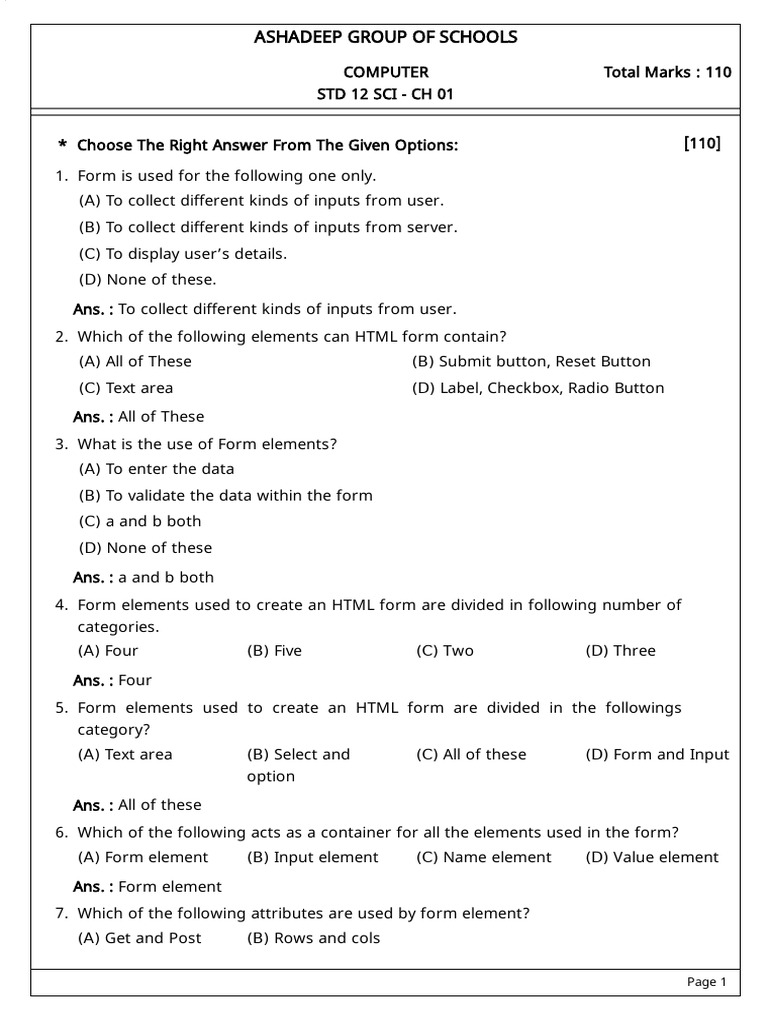 HTML Form Elements and Attributes Guide | PDF | Integrated Development ...