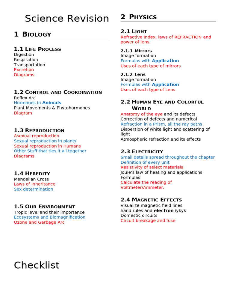 Science Revision | PDF