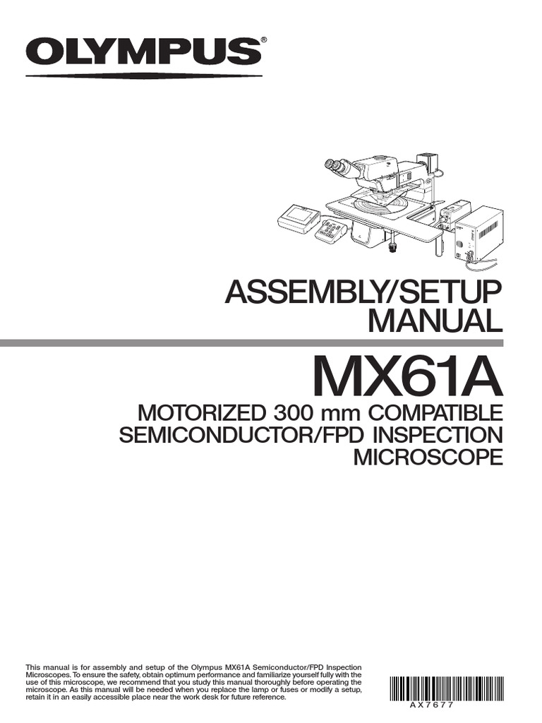 Olympus MX61A Microscope Setup Guide | PDF | Electromagnetic ...