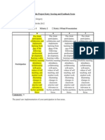 portfolio project entry scoring and feedback form