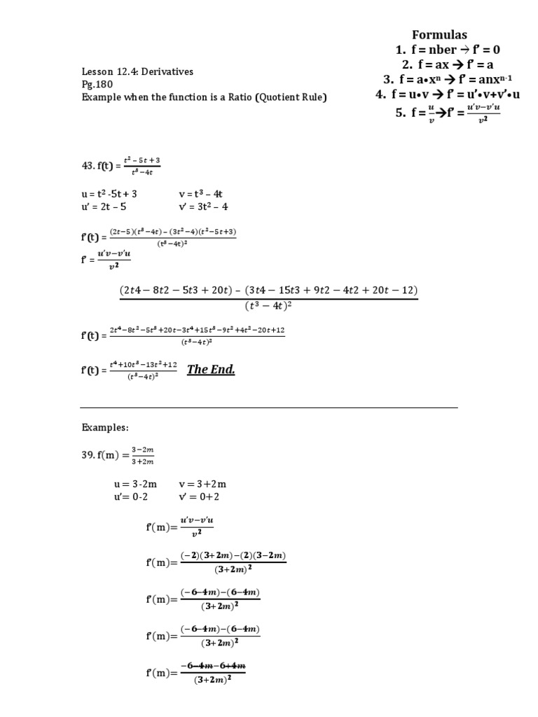 Lesson 12.4 Derivatives | PDF | Teaching Methods & Materials | Computers