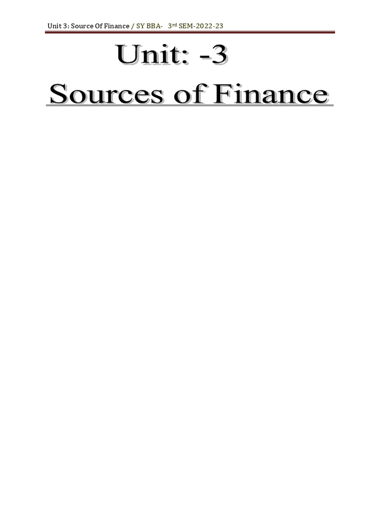 Sources of Finance for Businesses | PDF | Equity (Finance) | Dividend