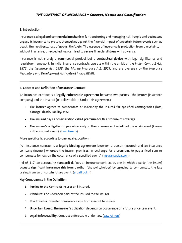 Contract Insurance | PDF | Insurance | Insurance Policy