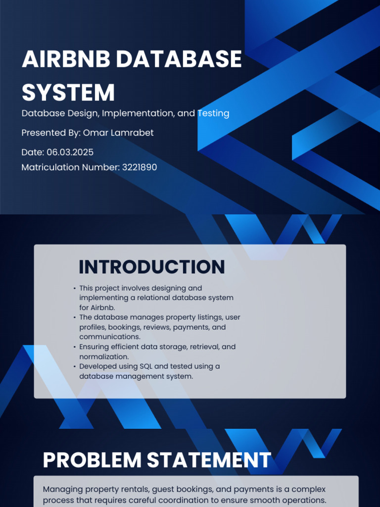 Airbnb Database System Design & Implementation | PDF | Databases | Sql