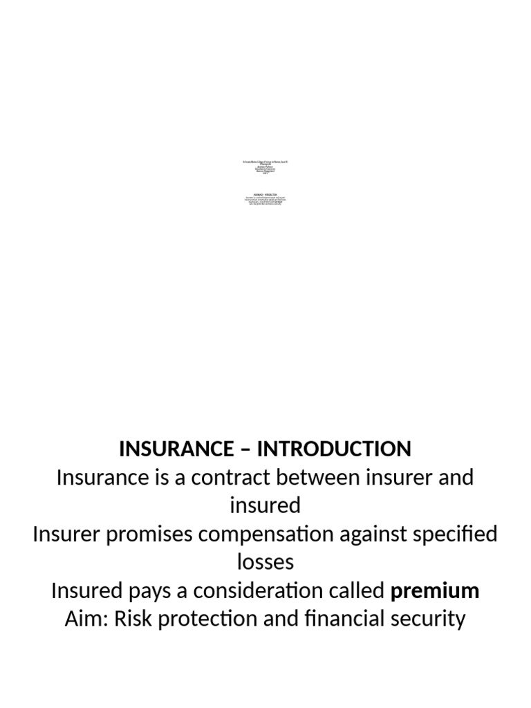 Introduction to Insurance Principles | PDF | Insurance | Business