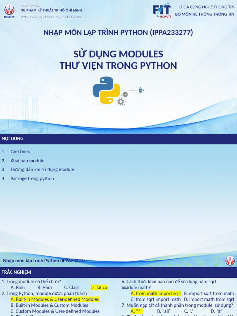 (IPPA233277) w07 c05 Su Dung Modules Library Trong Python HW (Done) | PDF