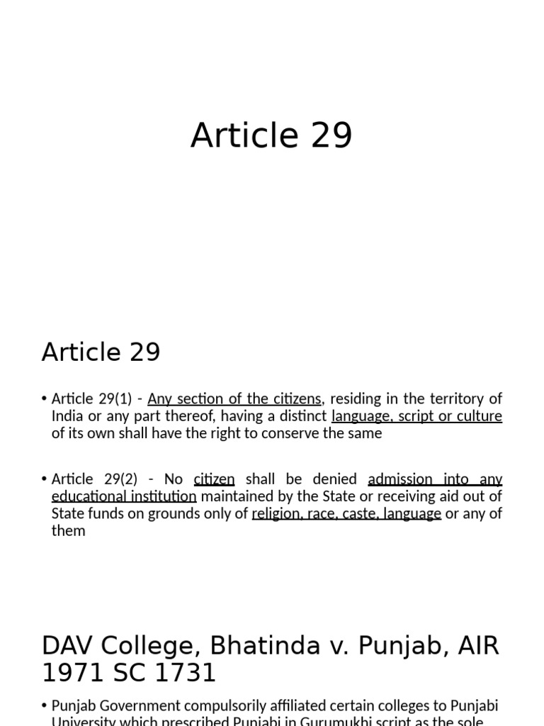 Article 29 and 30 | PDF | Minority Group | Justice
