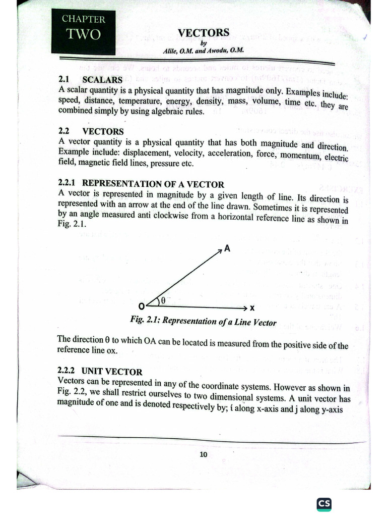 Phy 101 Chapter 2 | PDF