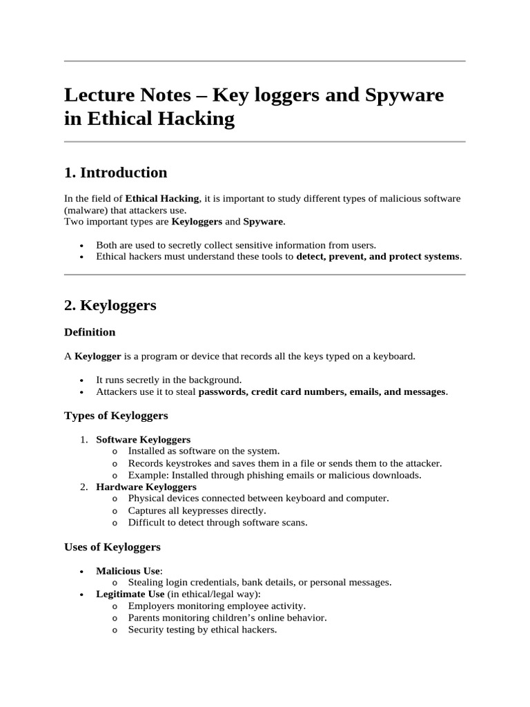 Keylogger and Spyware | PDF | Spyware | Malware