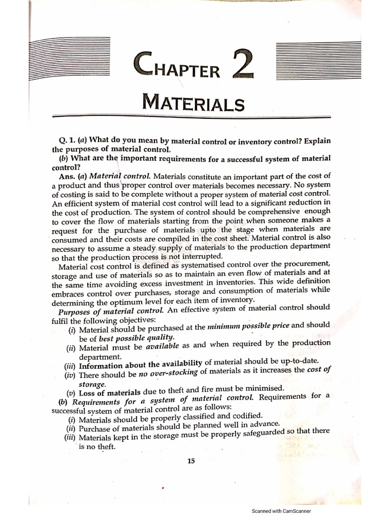 Cost Accounting Chapter 2 Material | PDF