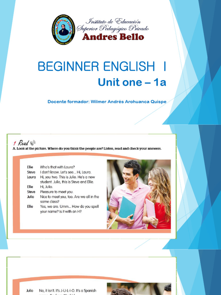 Beginner English I: Unit One Overview | PDF