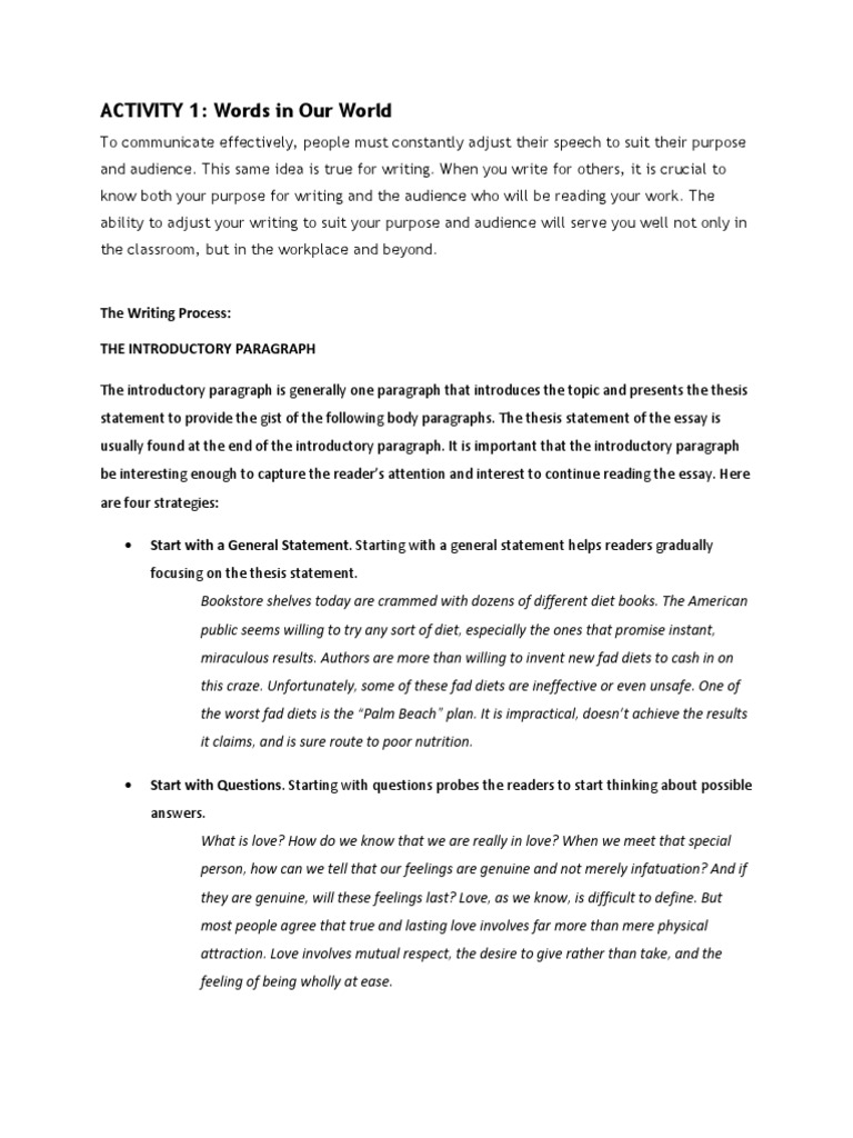 Crafting Effective Thesis Statements | PDF | Essays | Paragraph