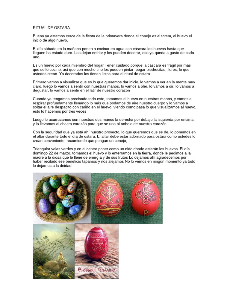 Ritual de Ostara: Guía y Pasos Esenciales | PDF