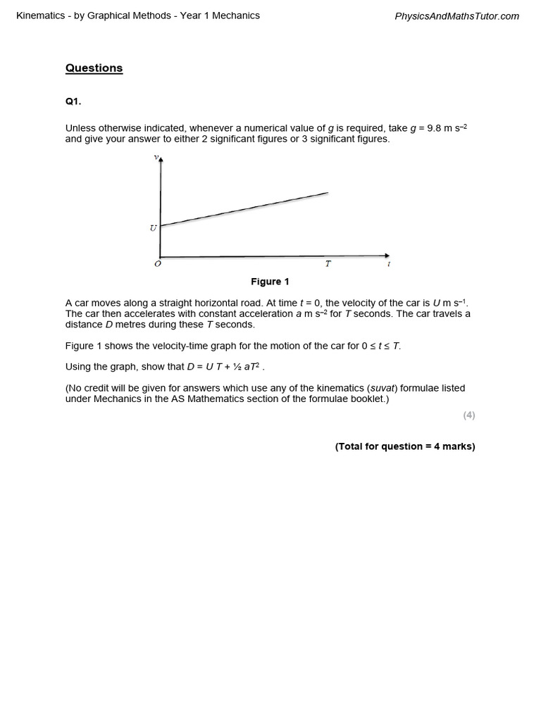 Kinematics Questions and Solutions | PDF | Acceleration | Kinematics