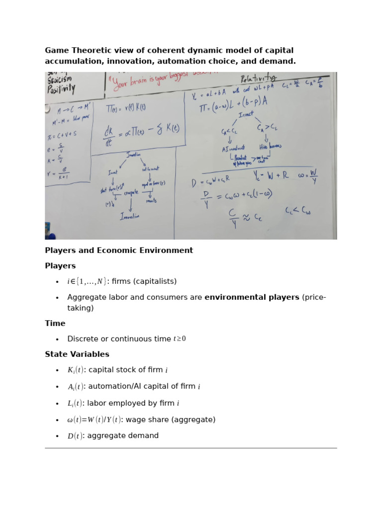 Game Theory in Capital Accumulation Dynamics | PDF | Labour Economics ...