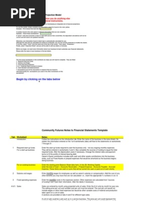 TEMPLATE Financial Projections Workbook