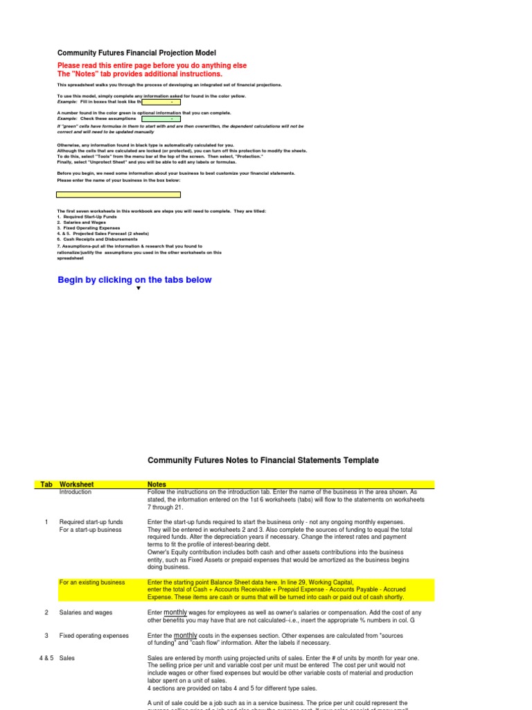 Financial Projection Model Guide | PDF | Loans | Interest