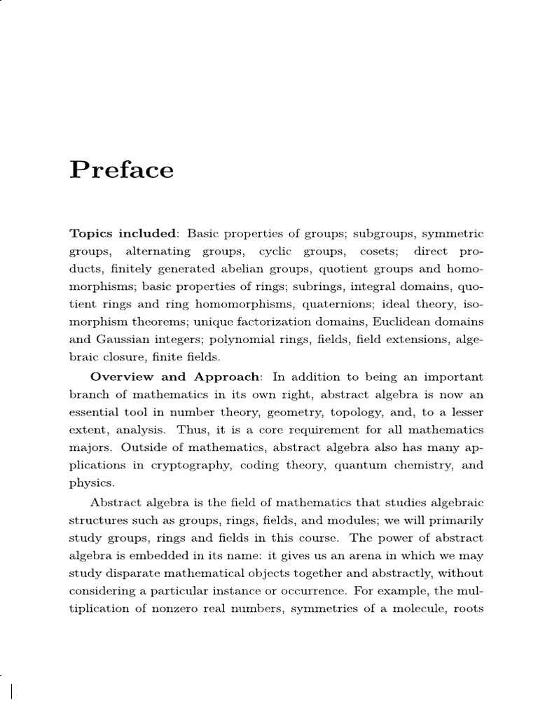Introduction to Abstract Algebra Book | PDF