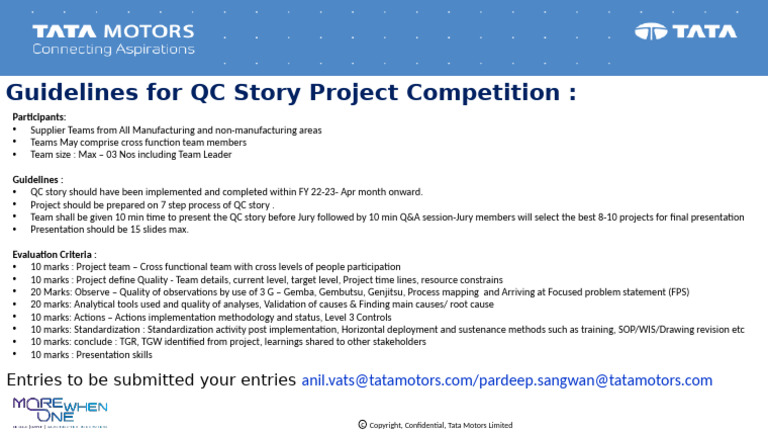 QC Story Project Competition Guidelines | PDF