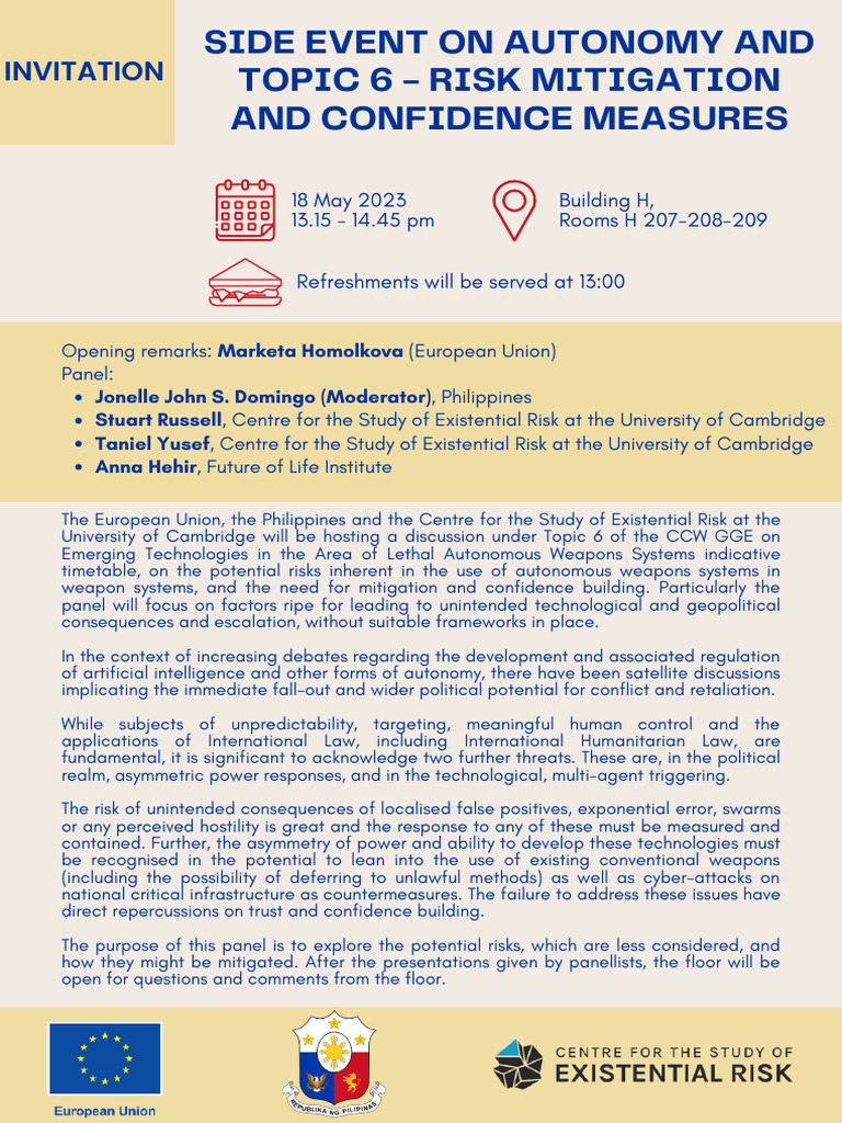 CCW GGE 18 May Invitation_final | PDF | Risk | Global Catastrophic Risk