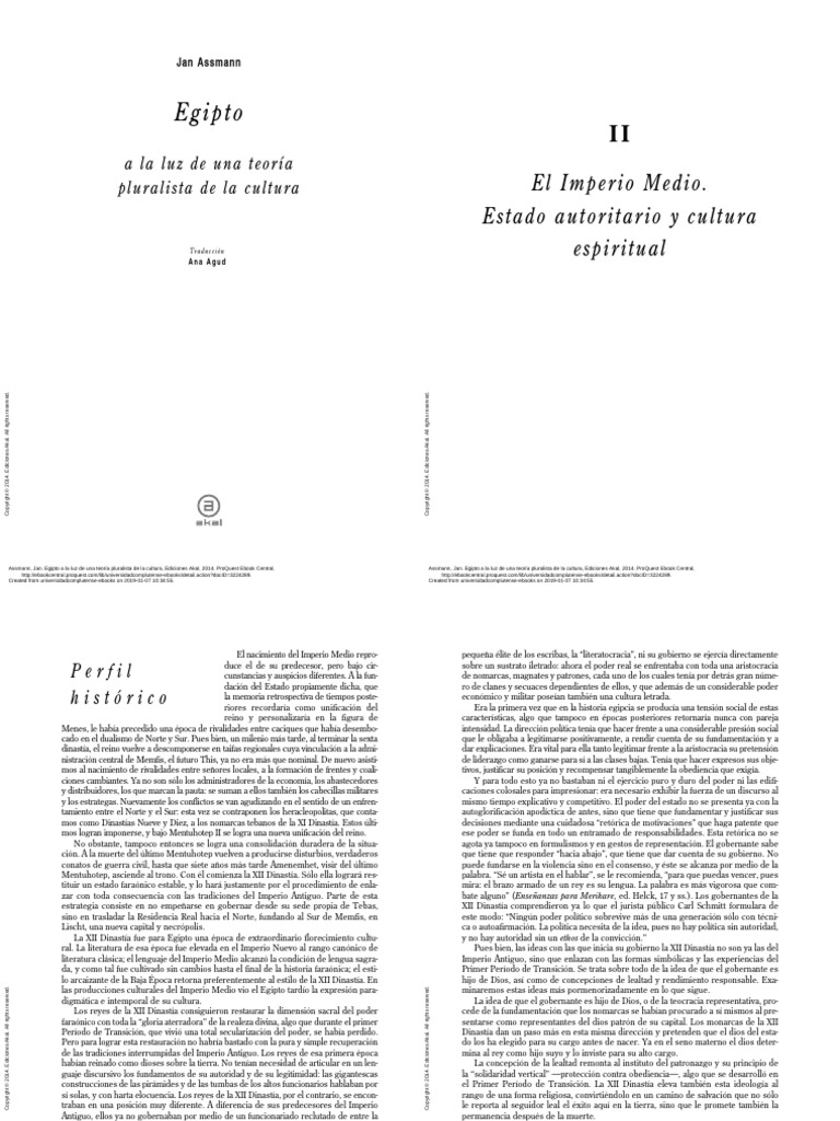 Assmann - Egipto A La Luz de Una Teora Pluralista de La Cultura (N-Up ...