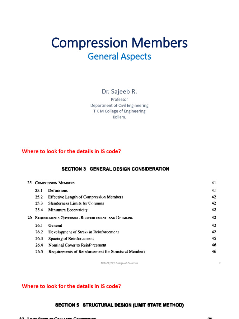 Compression Members in Civil Engineering | PDF | Earthquake Engineering ...