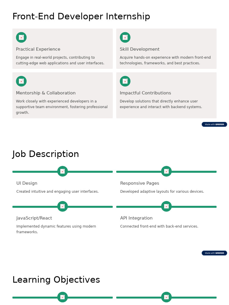 Front-End Developer Internship Guide | PDF | Information Technology ...