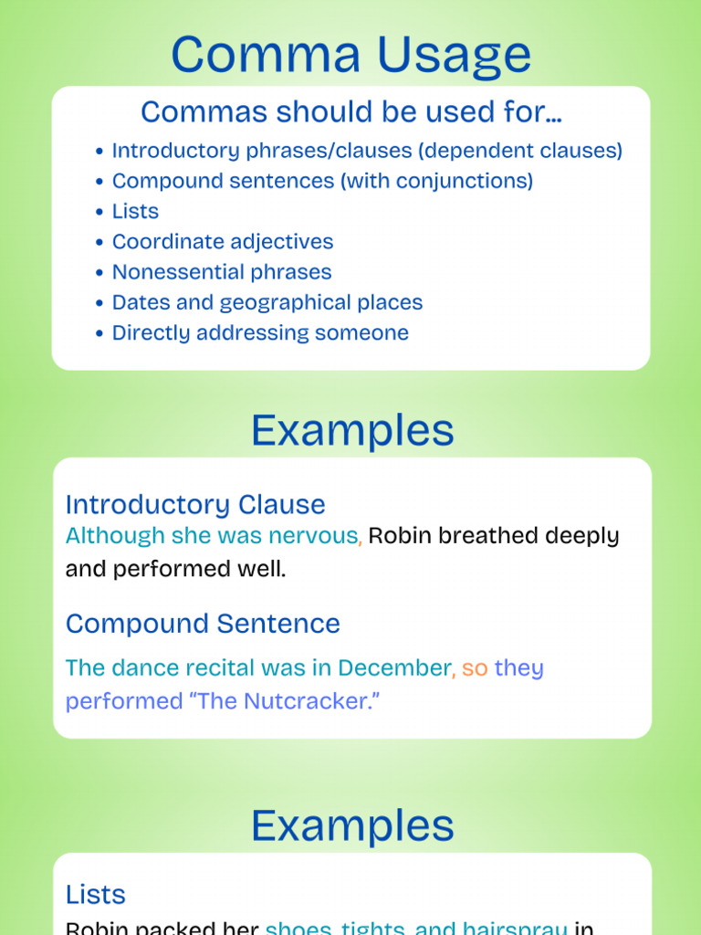 Comma Usage | PDF