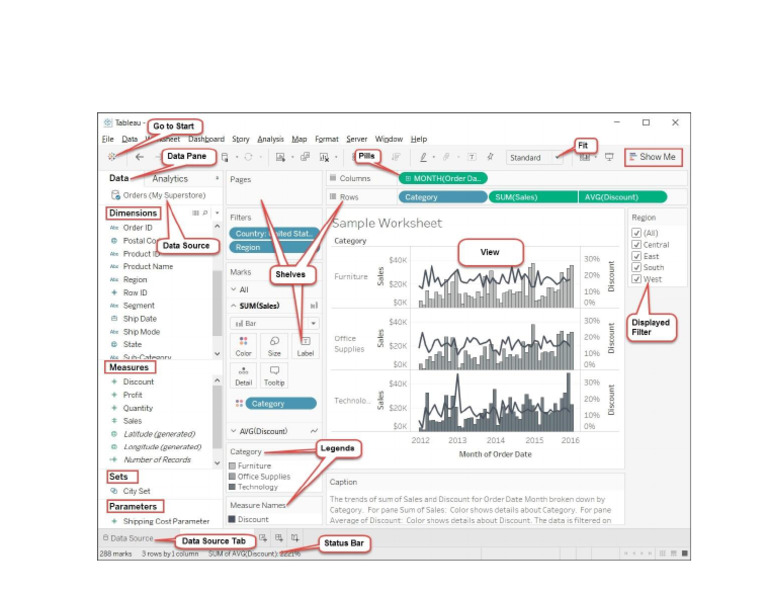 Overview of Tableau Interface | PDF