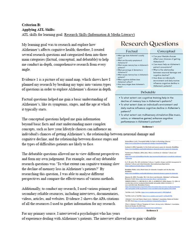 Researching Alzheimer's Impact on Cognition | PDF | Alzheimer's Disease ...