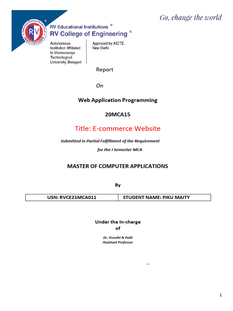 E-commerce Website Development Report | PDF | Mobile App | Ios
