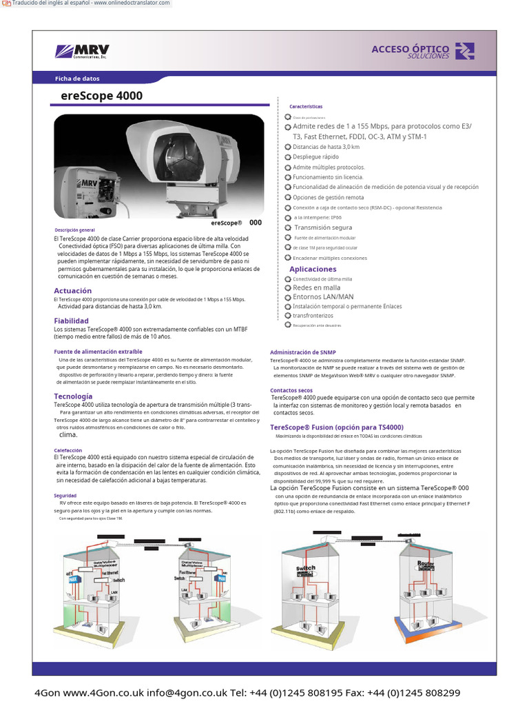 MRV - ts4000b - Datasheet - MSR 4000.en - Es | PDF