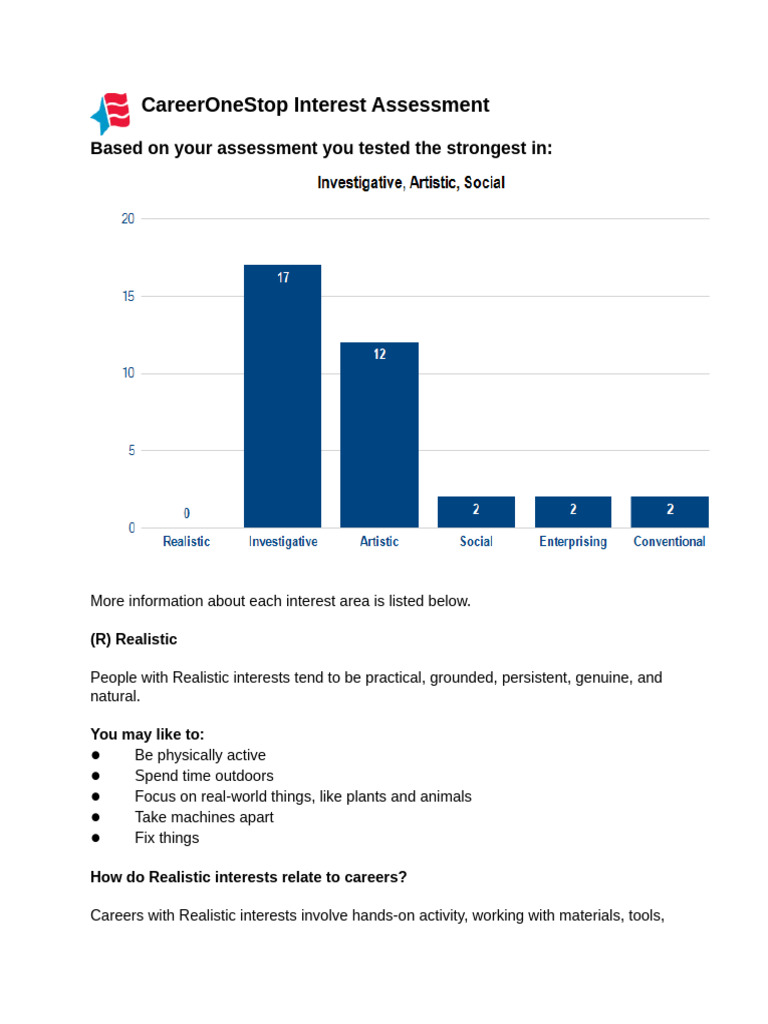 Interest Assessment Detail | PDF | Science | Mathematics