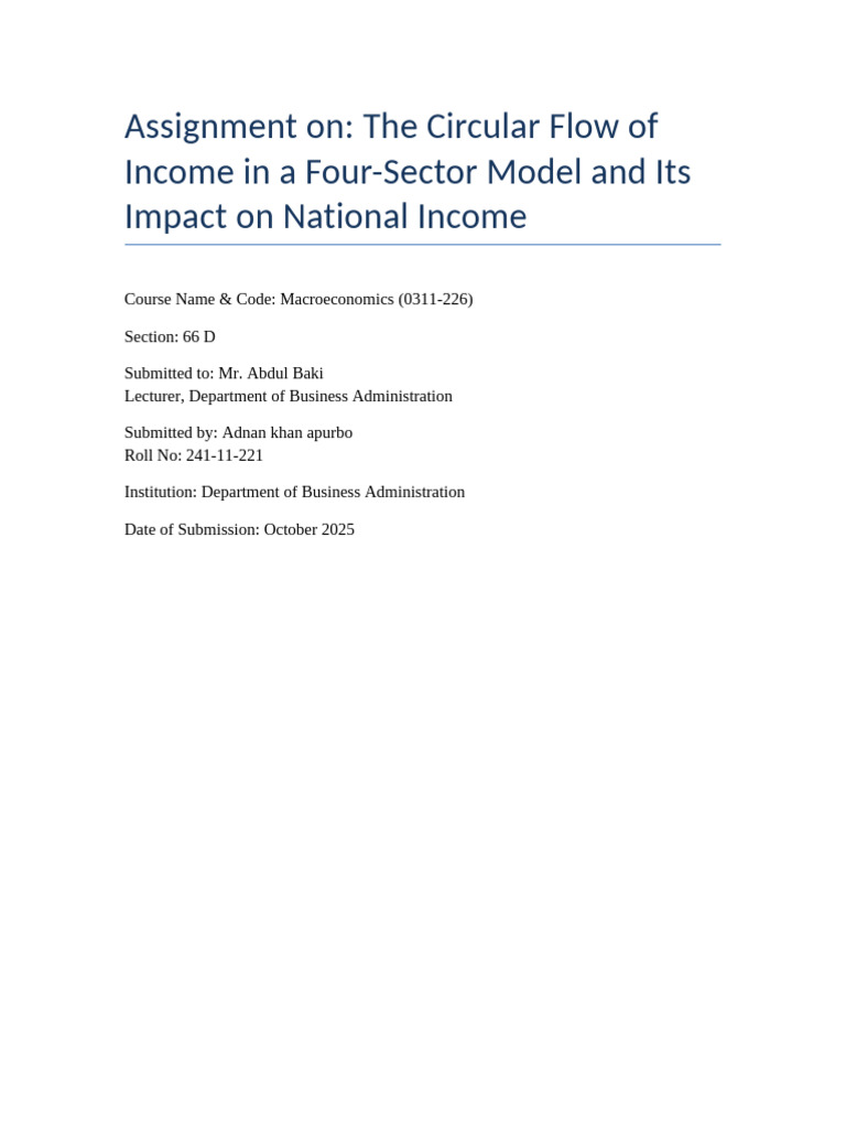 Circular Flow of Income: Four-Sector Model | PDF | Income | Political ...
