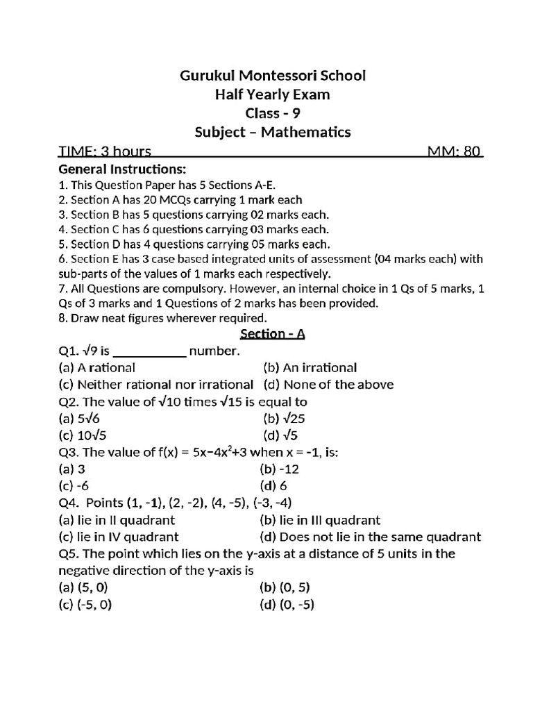 Maths Class 9th | PDF