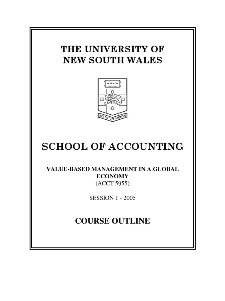 ACCT5955 Management Accounting Control Systems S12005 | Shareholder